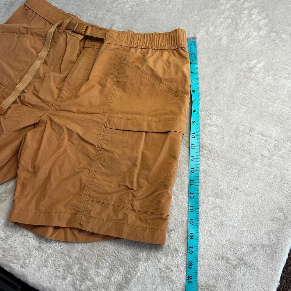 Eddie Bauer Shorts Mens XL Brown Nylon Hiking Cargo Belted Quick Dry Trail